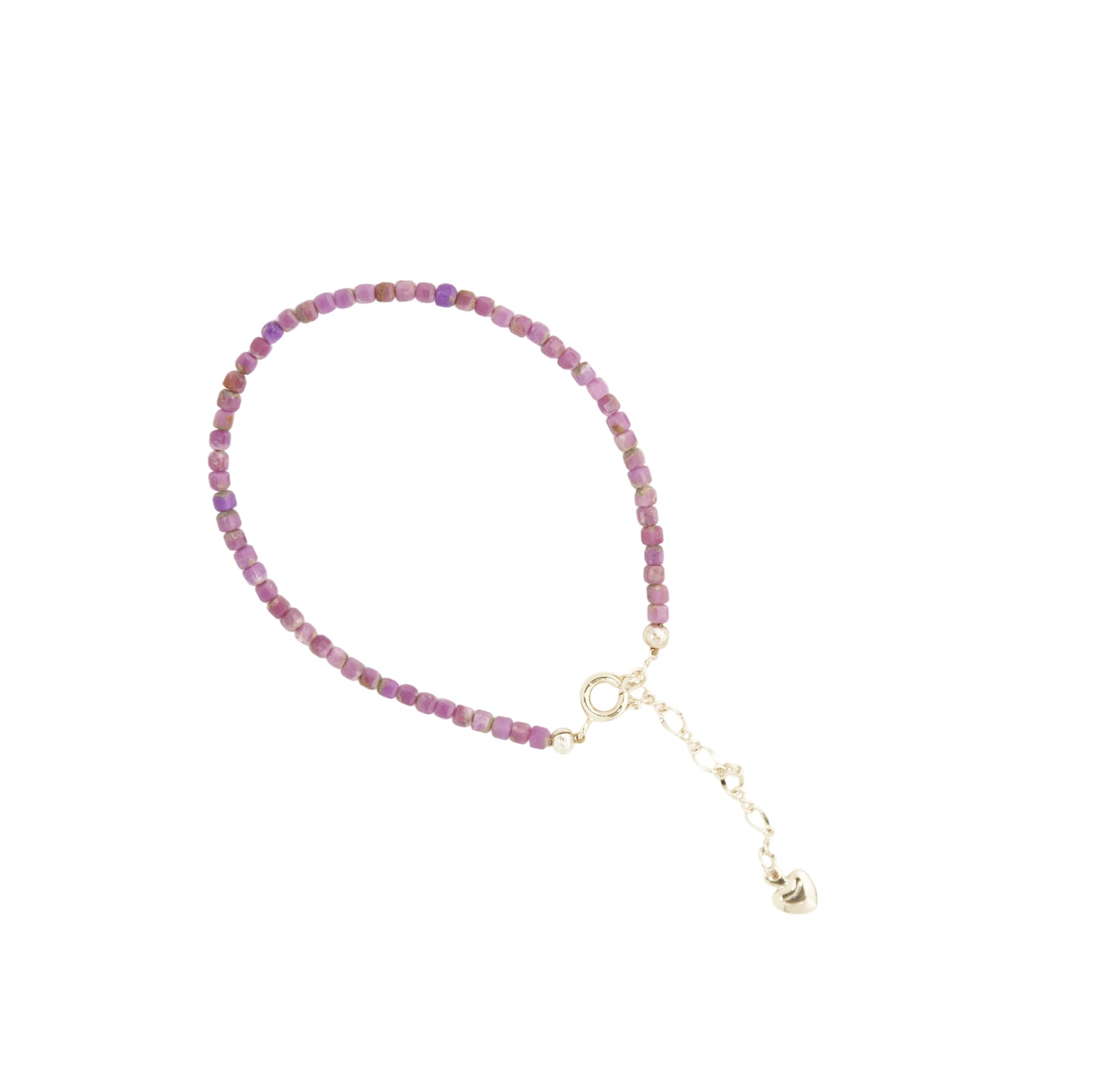 Minimalist purple crystal bracelet from far away