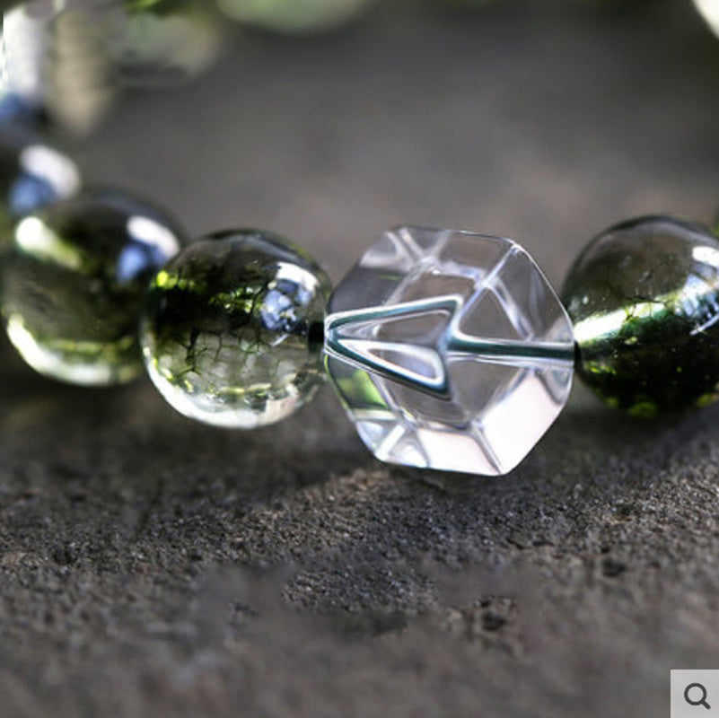 Green Chrome Diopside 8mm round bead bracelet for balance