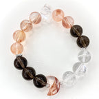 Hematoid Quartz and Phantom Quartz crystal bead bracelet