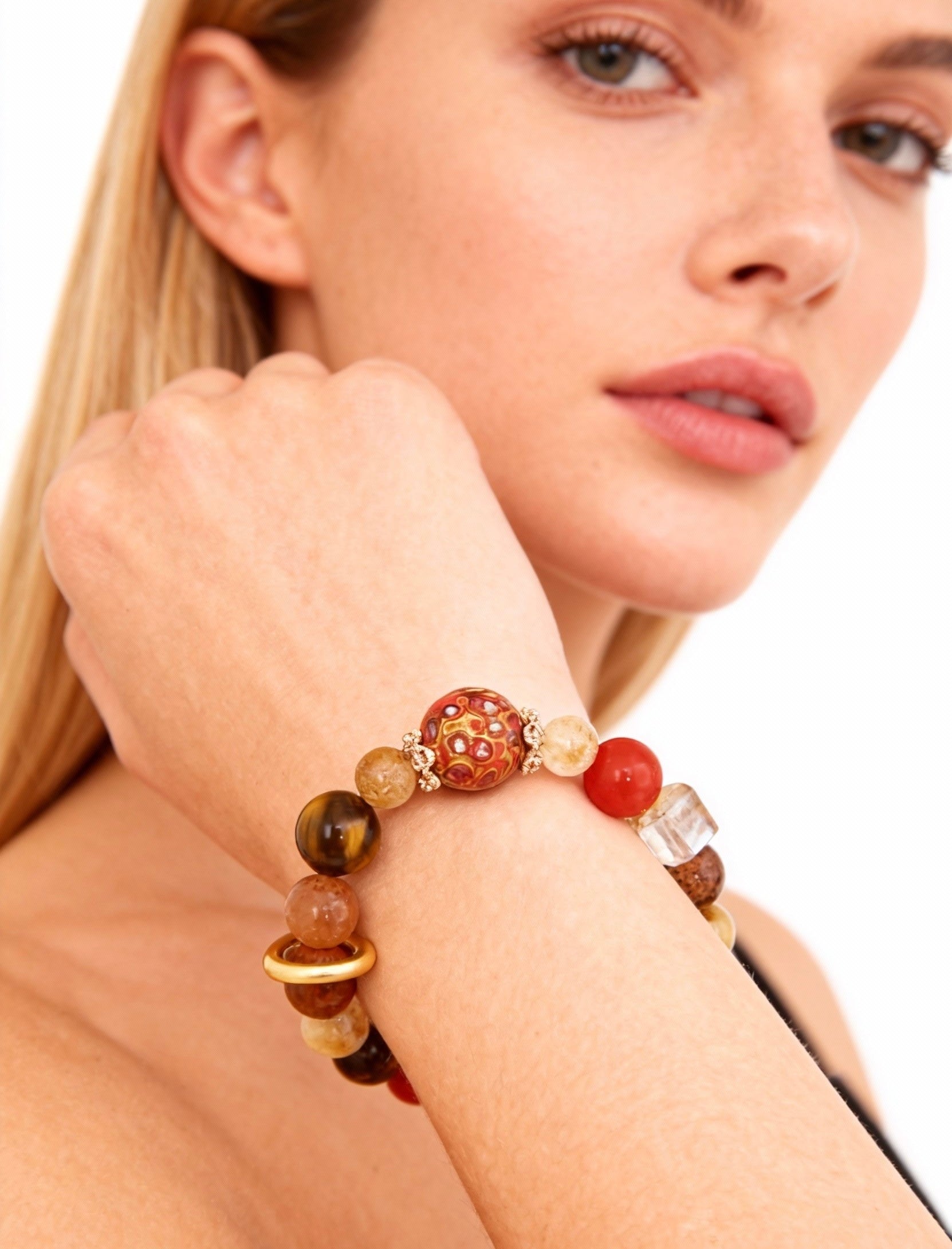 Inner Flame Natural Fire Agate Bracelet