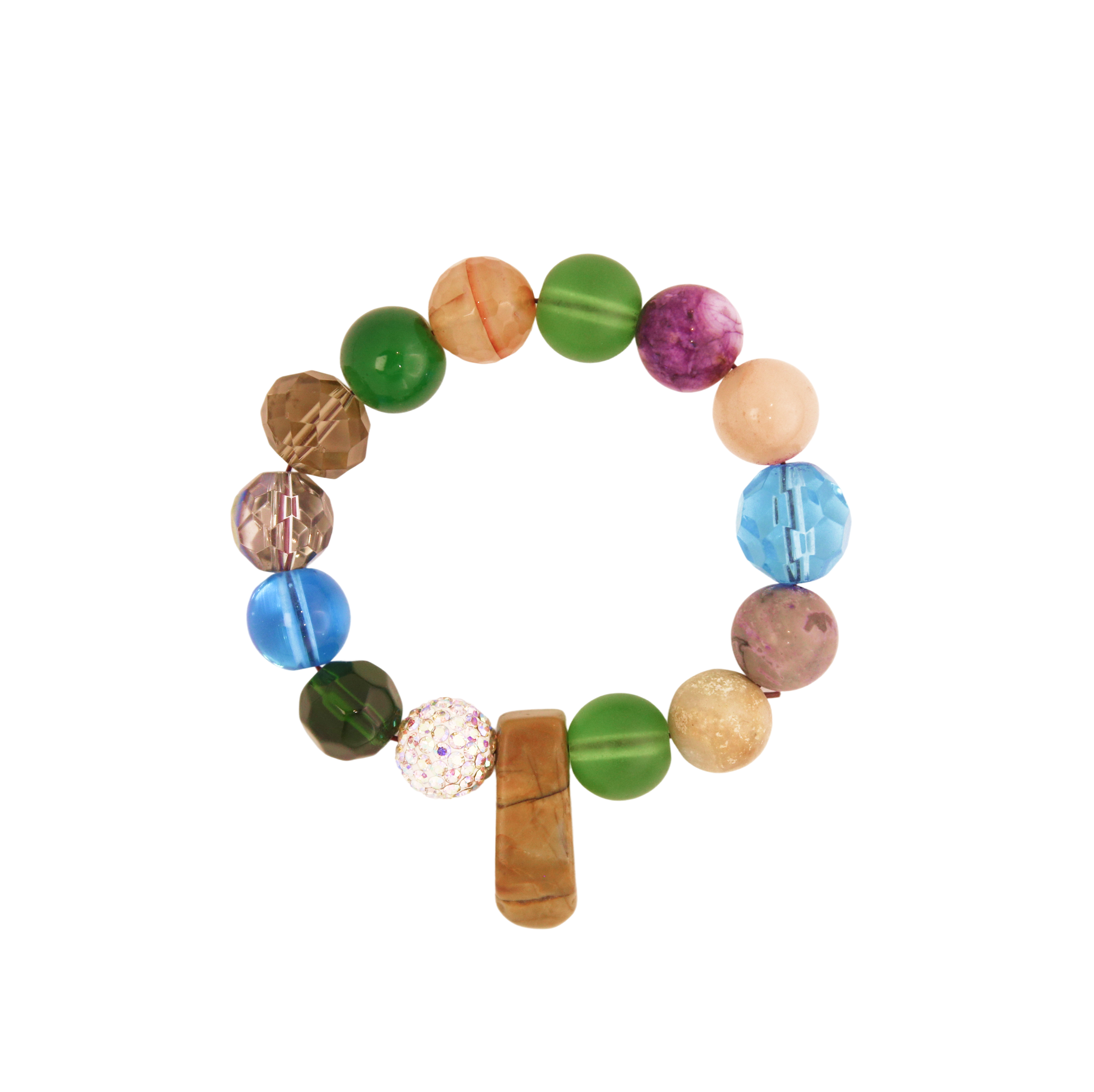 Colorful natural gemstone beaded bracelet for vibrant energy