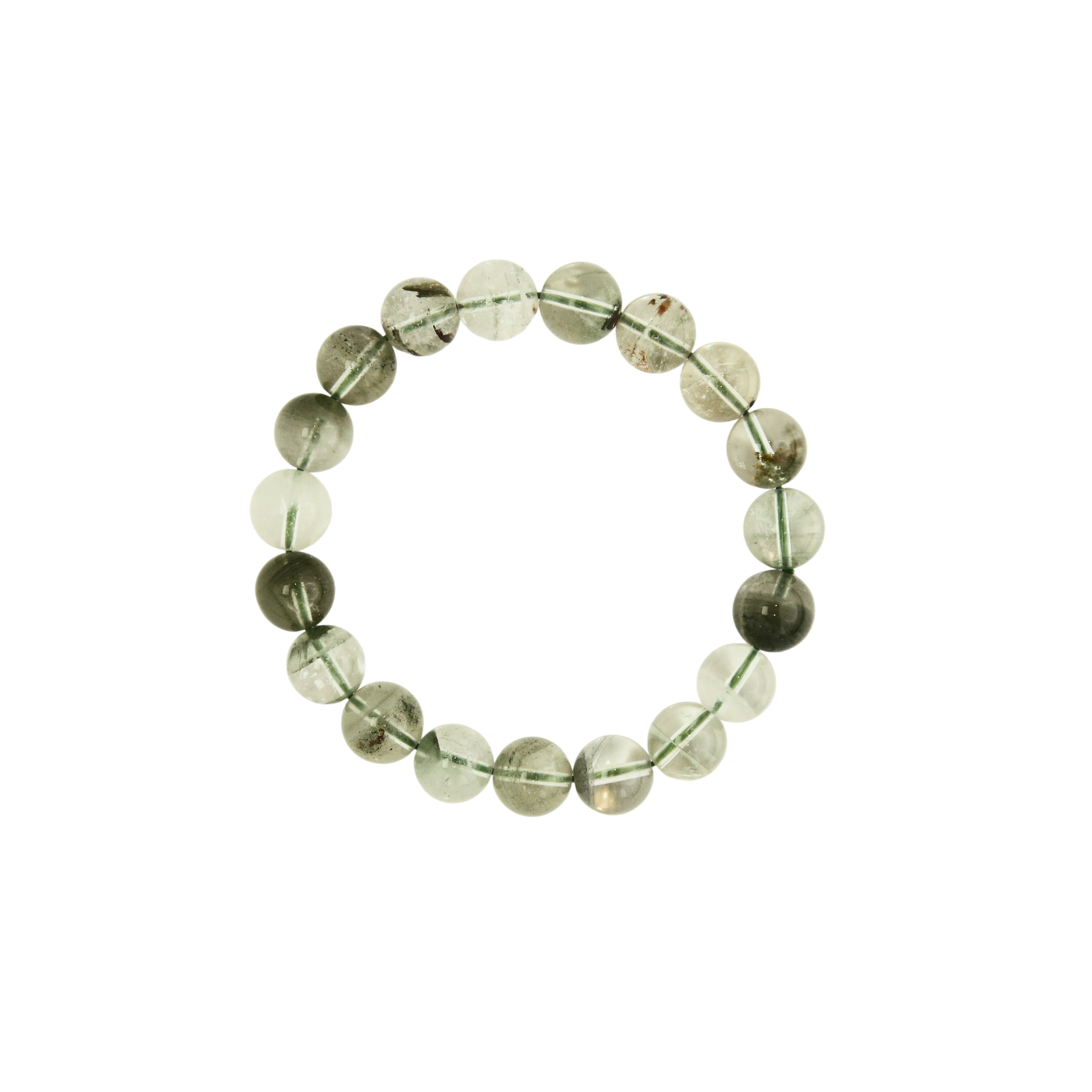 Natural Prehnite beaded bracelet for spiritual connection and peace