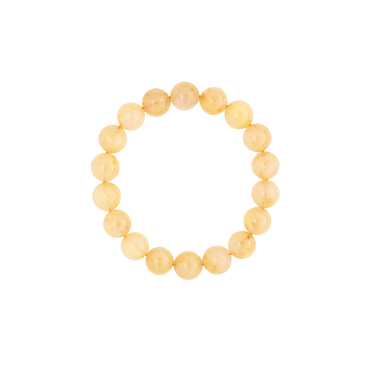 Natural Yellow Jade beaded bracelet for joy and prosperity